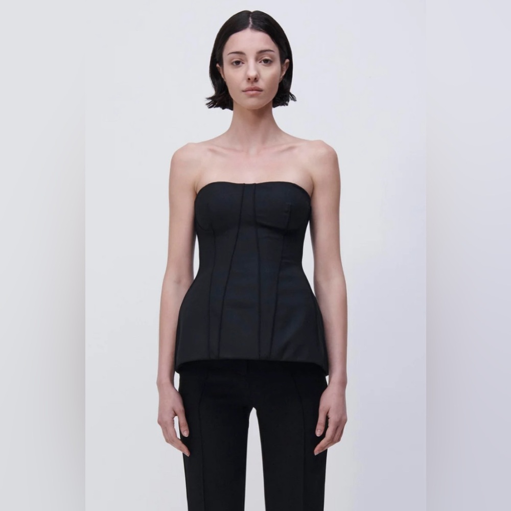 SIMKHAI - Parker strapless wool-blend twill bustier top NWT (US 4)
